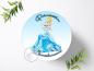 Preview: Prinzessin Cinderella mit Wunschname, Tortenaufleger Ø 20cm, 0303z